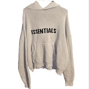 Fear of God Essentials knit hoodie sweater. Sz L oversized cozy warm  pullover
